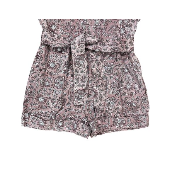 Cleobella Osaka Printed Cotton Shorts Romper Meadows Block Print Size Medium - Picture 6 of 10